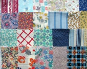 Vintage Fabrics Scraps Bundle, Three dozen Vintage Cotton, Calico and Feed Sack Fabric Scraps for Quilting, Small Projects, Vtg Charm Pack