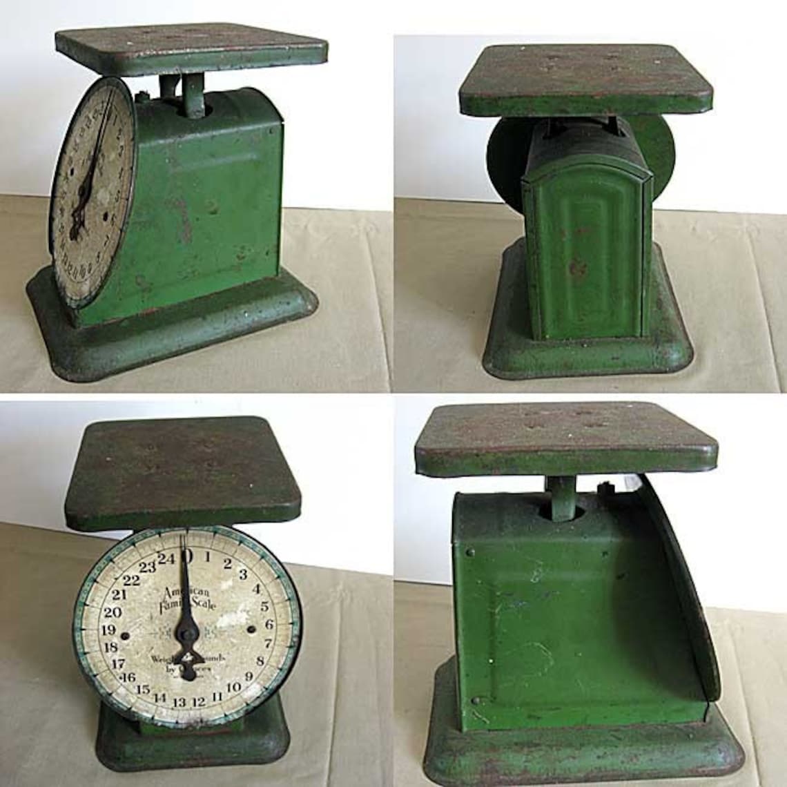 Antique 1920 Vintage Kitchen Scales in Old Green Aged Paint | Etsy