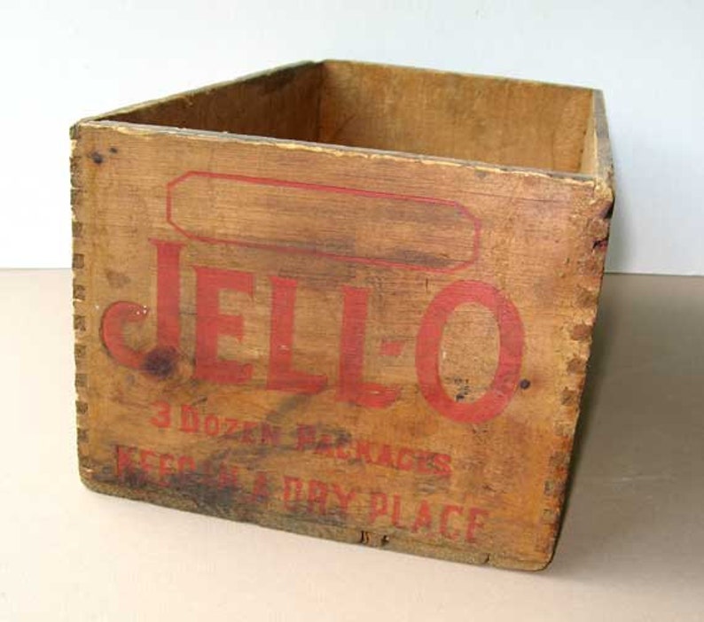 Antique Vintage 1915 JellO Wooden Advertising Box Etsy