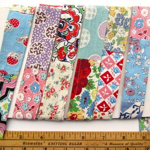 Patchwork Ribbon, Vintage 1930's Feedsack Patchwork Ribbon Strip, 2 ...