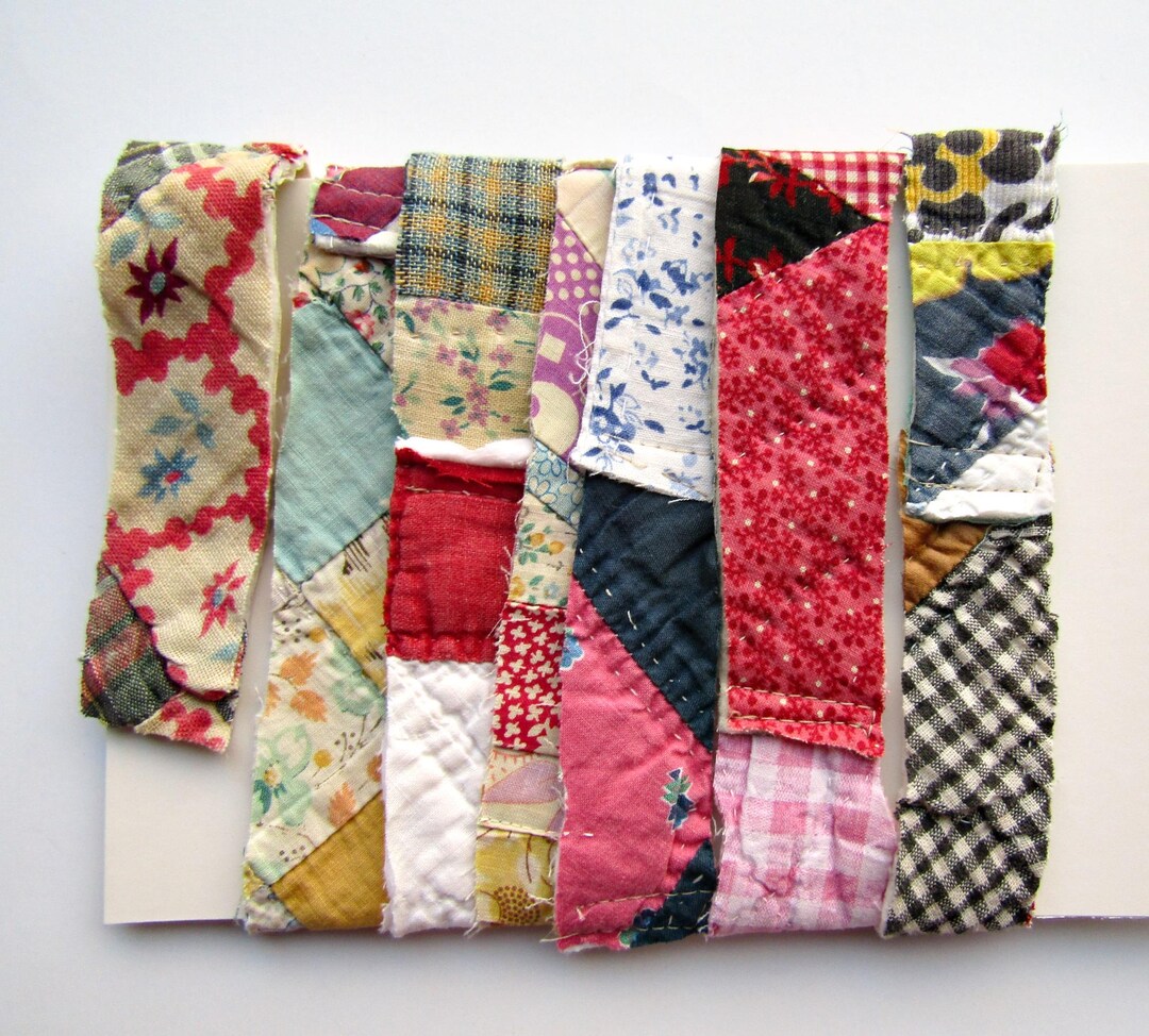 Scrappy Recycled Patchwork Quilt Ribbon, Pieced Strip Made W Many ...
