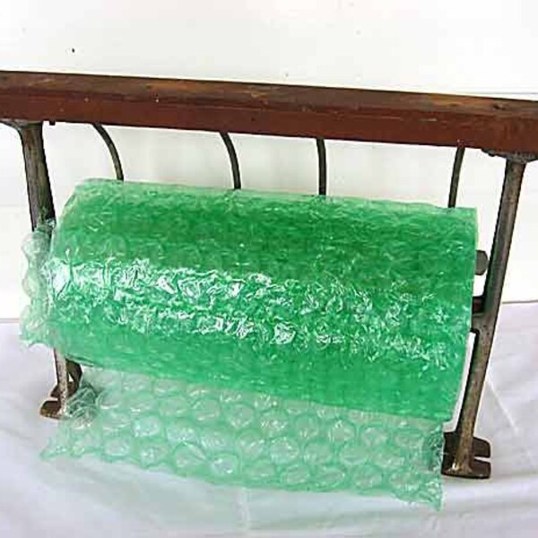 1920 Vintage Nickle Plated Metal and Wood Store Counter Wrapping Paper Holder