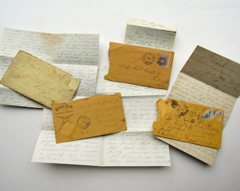Antique Paper Ephemera, Group of 4 Handwritten  Letters w Envelopes, Three 1860's and One 1888, Family News, Activities