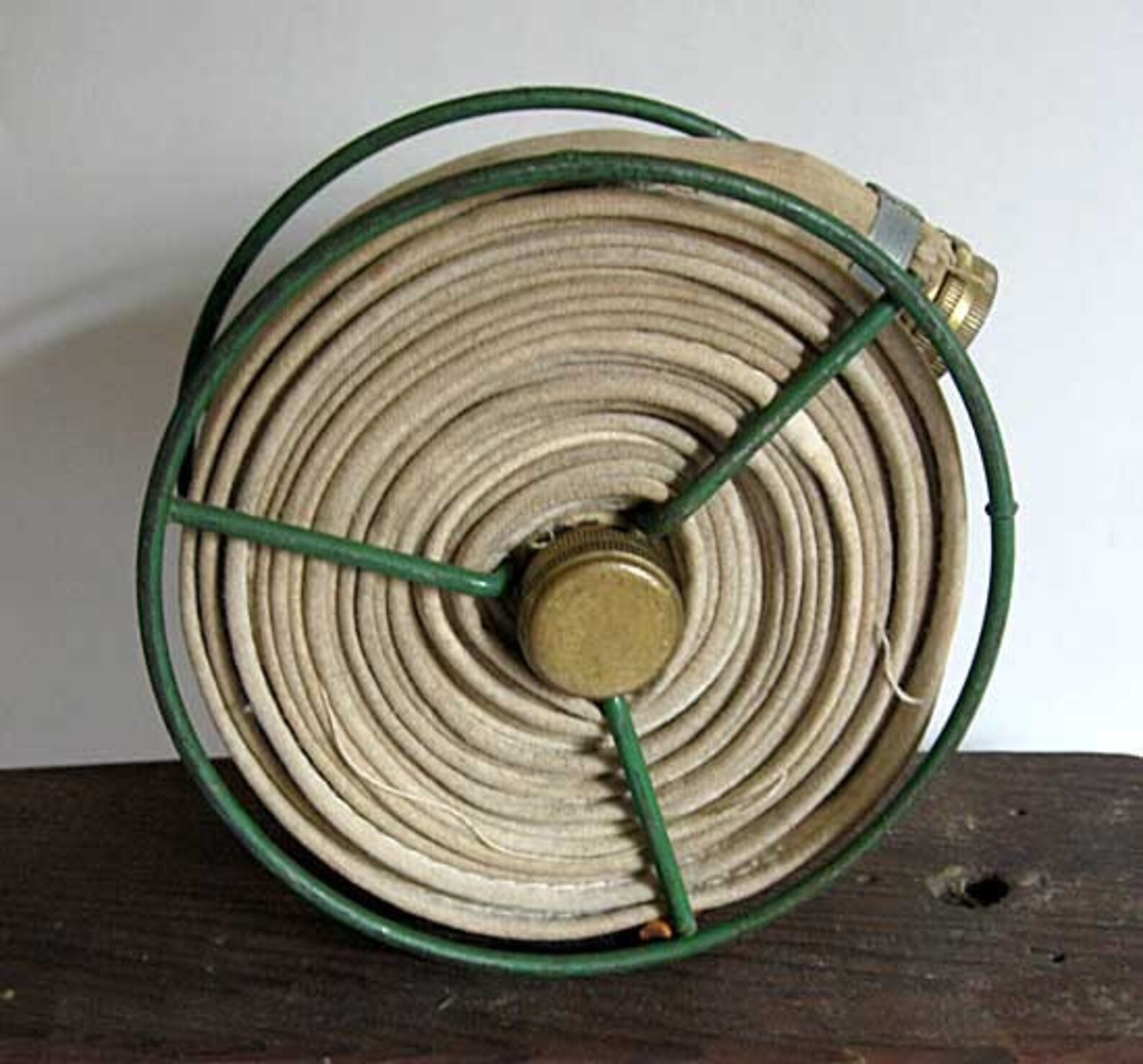 Vintage Canvas Garden Soaker Hose on Green Metal Holder | Etsy