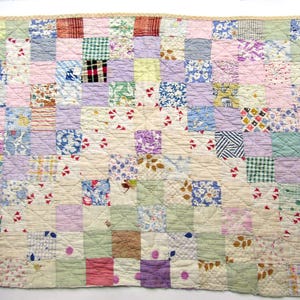 Postage Stamps or OnePatch 1930's Era Country Cottons Patchwork Quilt Piece