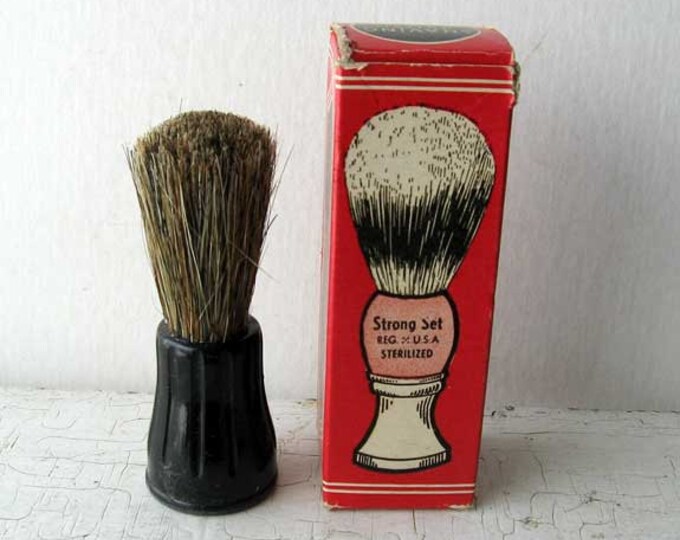 Vintage 1950's Strong Set Shaving Brush in Original Advertising Box Etsy