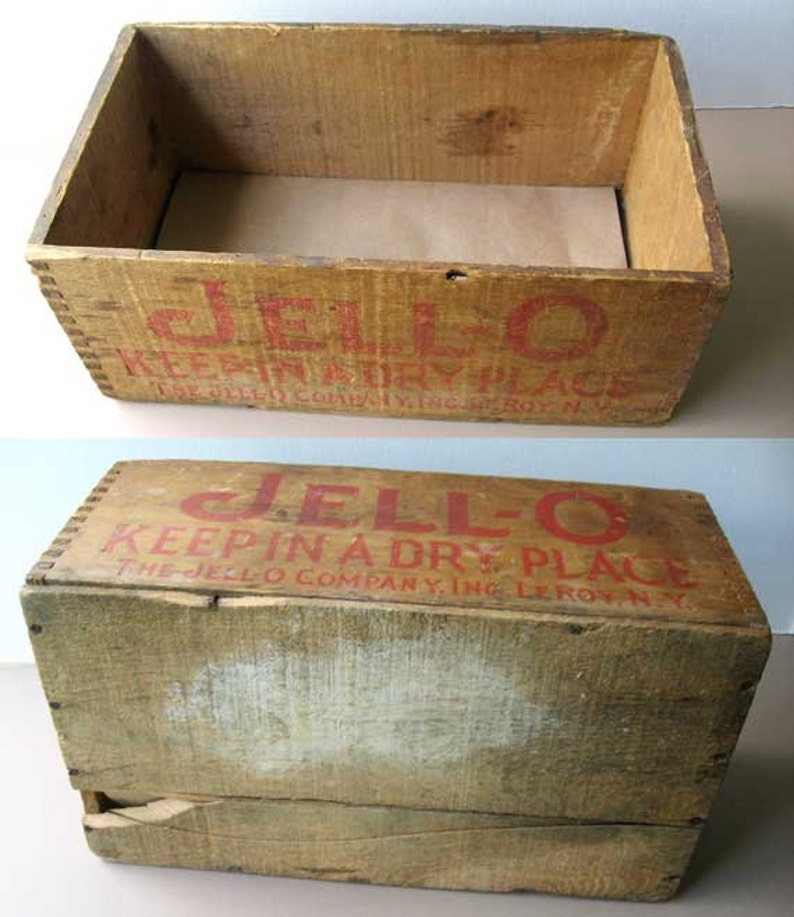 Antique Vintage 1915 JellO Wooden Advertising Box Etsy
