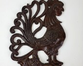 Vintage Rooster Cast Iron Wall Farmhouse Country Kitchen Decor 7 quot x5.5 quot