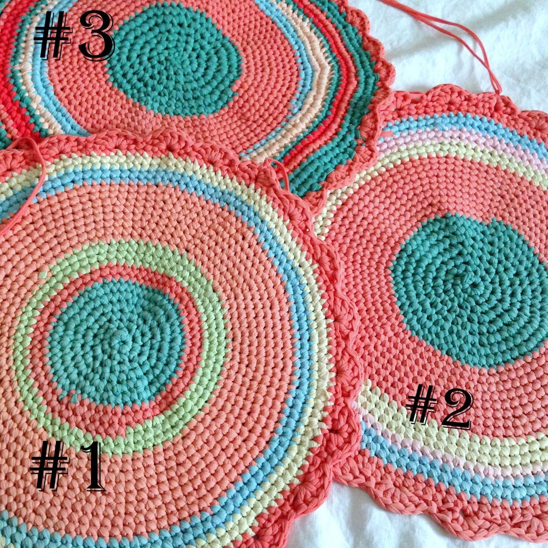 Vintage Braided Rag Rug Chair Pad Options Multi Colors Farmhouse Table Centerpiece Etsy