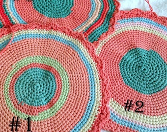 Vintage Braided Rag Rug Chair Pad Options Multi Colors  Farmhouse Table Centerpiece