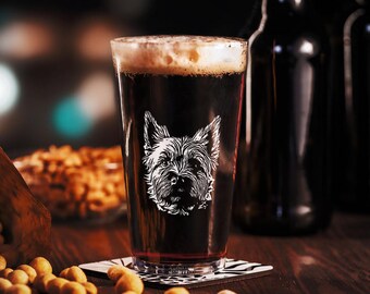 Cairn Terrier Pint Glass by Dogface Studio