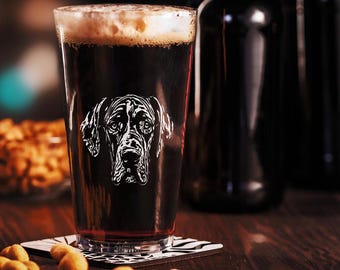 Great Dane Pint Glass by Dogface Studio