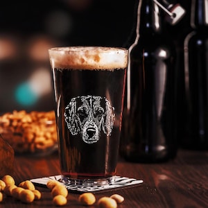 Beagle Pint Glass by Dogface Studio