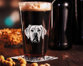 Labrador Retriever Pint Glass by Dogface Studio