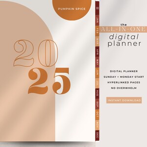 2025 Digital Planner | Dated GoodNotes iPad Planner | Daily Planner | Weekly Planner | Fall Aesthetic | Minimal Planner | Instant Download
