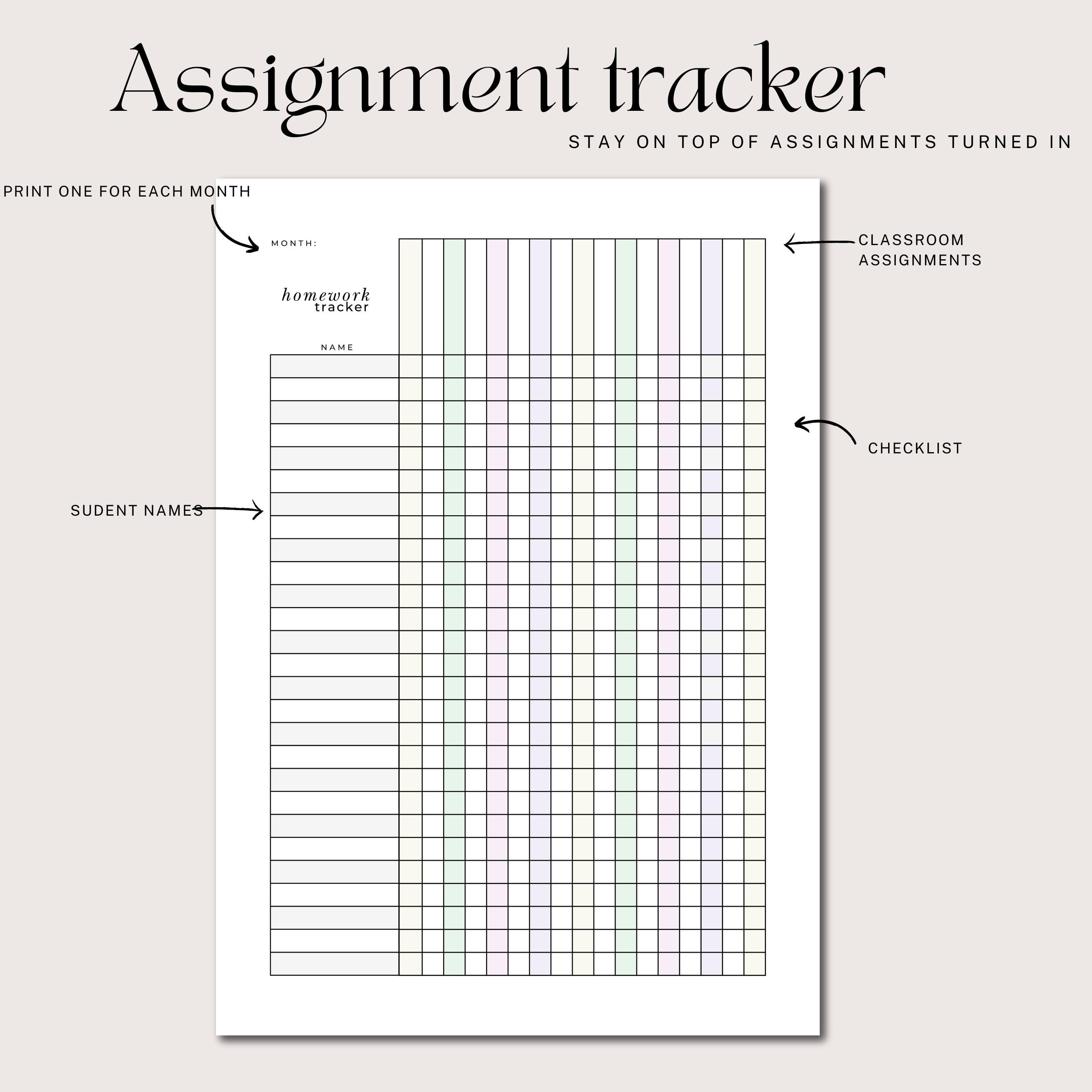 Teacher Planner Bundle: Student Checklist, Homework Log, Assignment ...