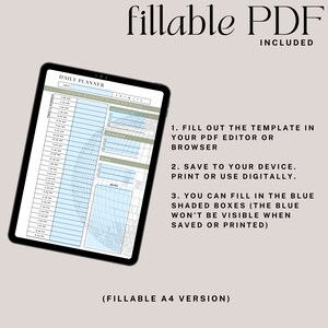 Peut inclure: Un mod&egrave;le de planificateur quotidien num&eacute;rique dans un sch&eacute;ma de couleurs bleu et blanc avec un graphique de globe. Le mod&egrave;le est con&ccedil;u pour &ecirc;tre rempli dans un &eacute;diteur PDF ou un navigateur. Le texte "CANCEL MY PLANS JUST IN CASE YOU'D CALL" est en haut du planificateur. Le texte "FILLABLE A4 VERSION" est en bas du planificateur.