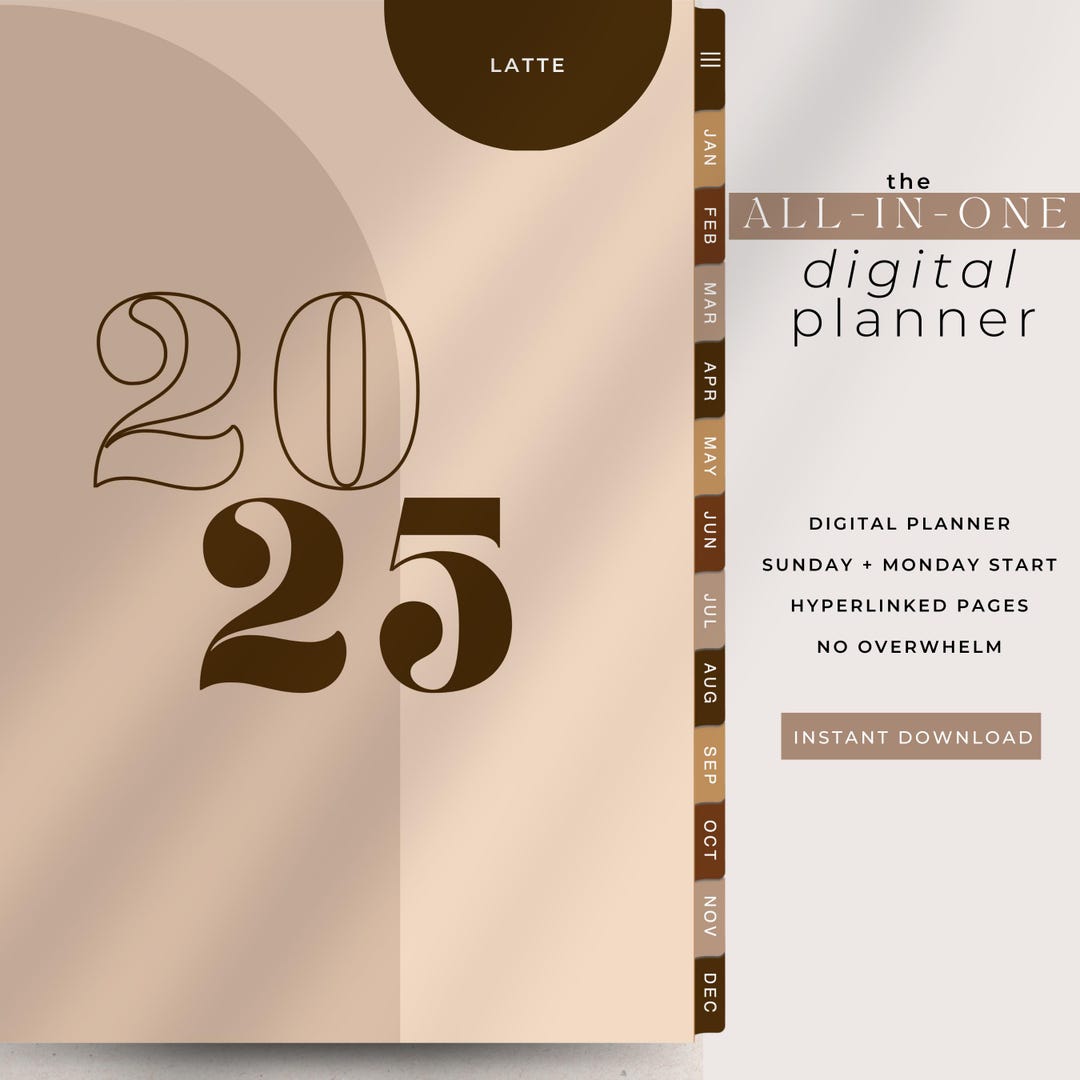 2025 Digital Planner, Portrait Dated Planner, iPad 365 Day Planner ...
