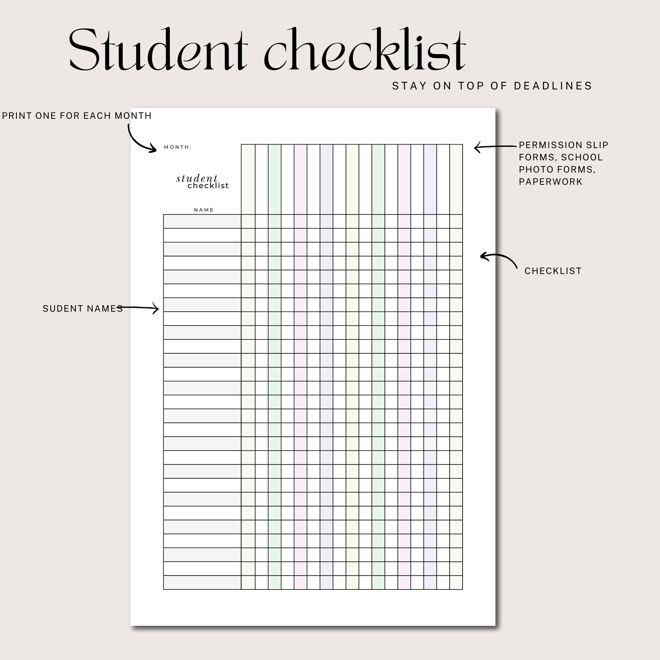 Teacher Planner Bundle: Student Checklist, Homework Log, Assignment Tracker, Back to School ...