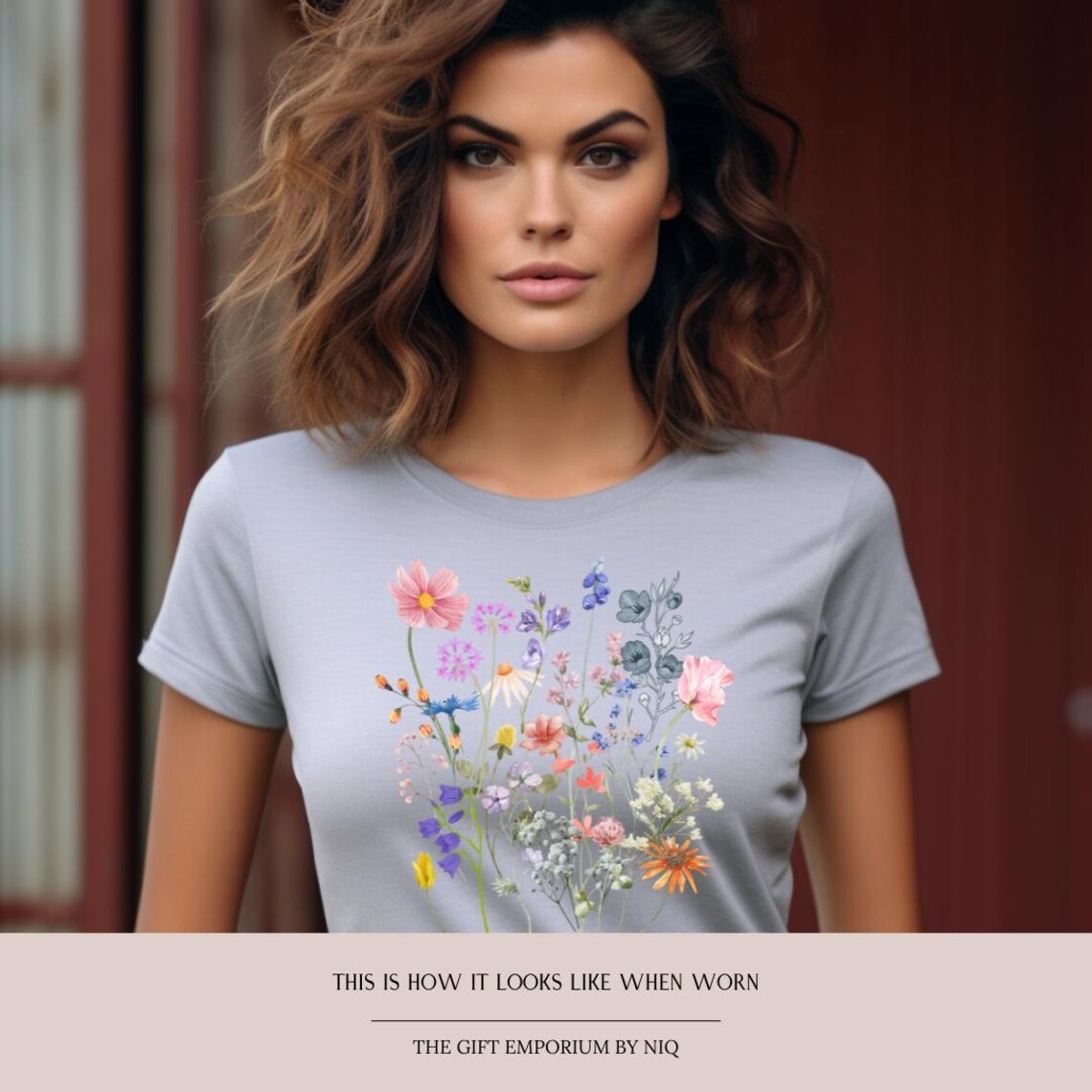Retro Pressed Wildflowers Graphic Tee choice of colors