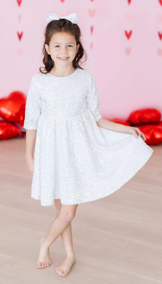 white disco sequin dress Disco Sequin Dress