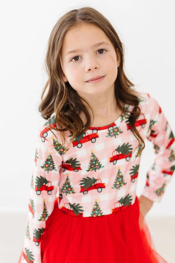 Christmas Tree Farm Long Sleeve Tutu Dress - Etsy Israel