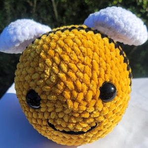Handmade Yellow Bee with White Wings - Crochet Bumblebee Amigurumi