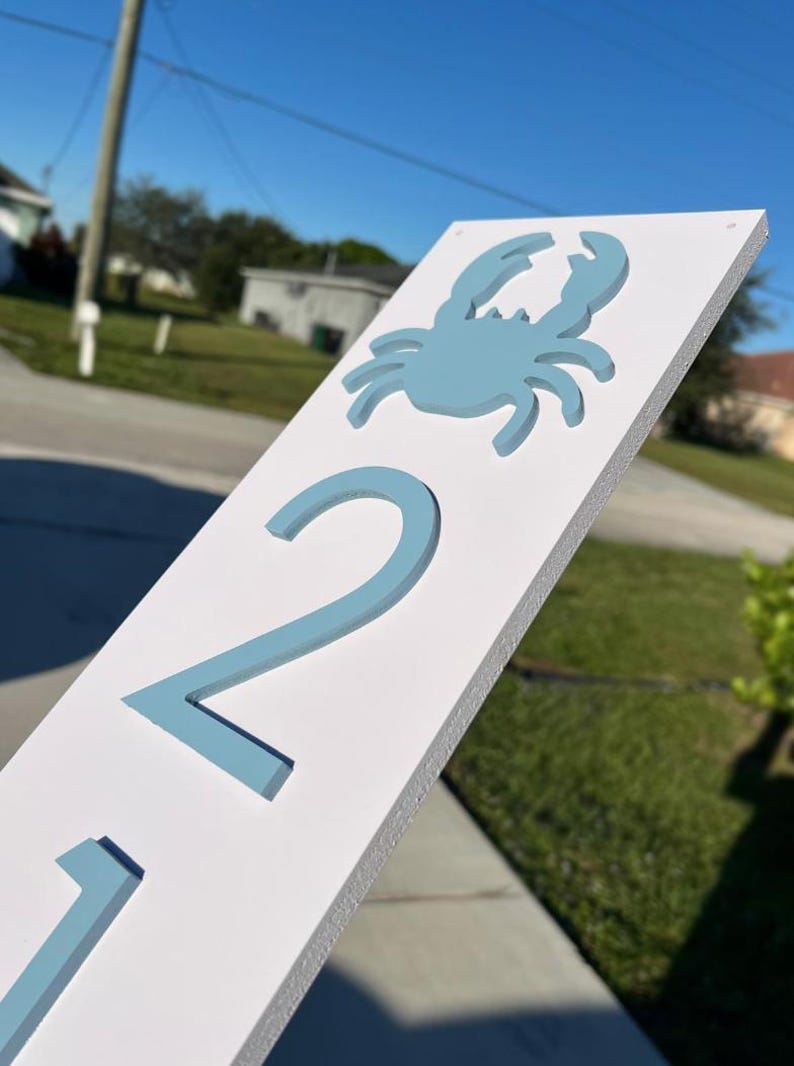 1177 R Sign House Number Plaques With Coastal Raised Design| Vertical or Horizontal ...
