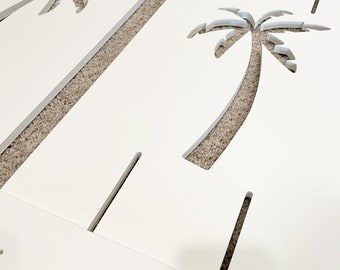 Persianas con diseño de palmera recortada (par) / Persianas costeras / Persianas para exteriores / Decoración para exteriores / Persianas de PVC