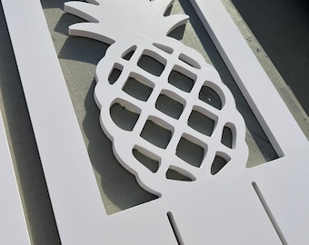 Pineapple Shutter Pair | Coastal Shutters | Outdoor Shutters | Outdoor Decor | PVC Shutters