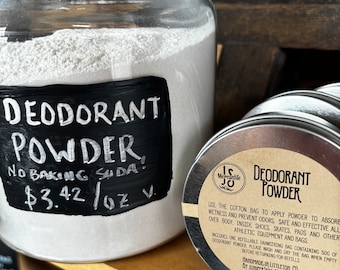 Deodorant Powder in No-Mess, Zero Plastic, Low Waste, Refillable Packaging