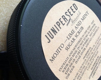 Mojito - Lime and Mint Sugar Scrub - eco-friendly post consumer resin jar - made with Organic Ingredients