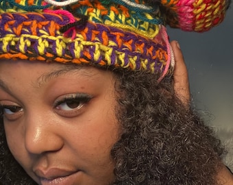Op maat gemaakte slouchy beanie van oud garen