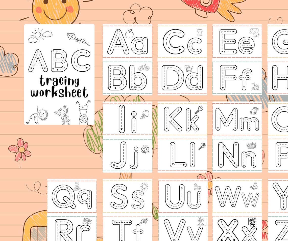 Alphabet Tracing Worksheets, Daycare Learning Worksheets, Preschool ABC ...