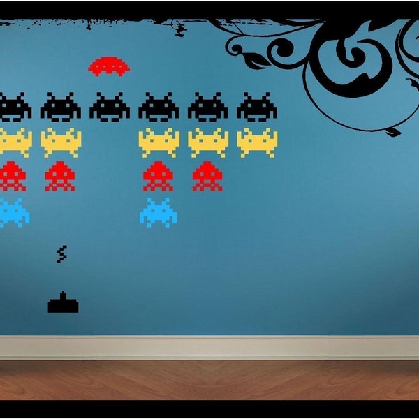 SUPER SALE - Space Invaders Wall Package - Vinyl Decals