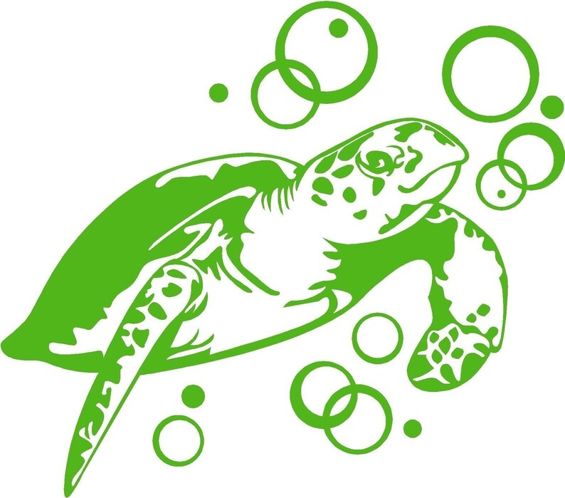 Sea Turtle Vinyl Decal Etsy