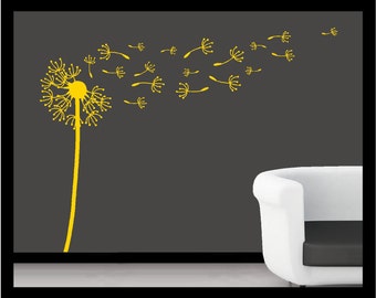5 Foot - Dandelions Blowing - Vinyl Decal