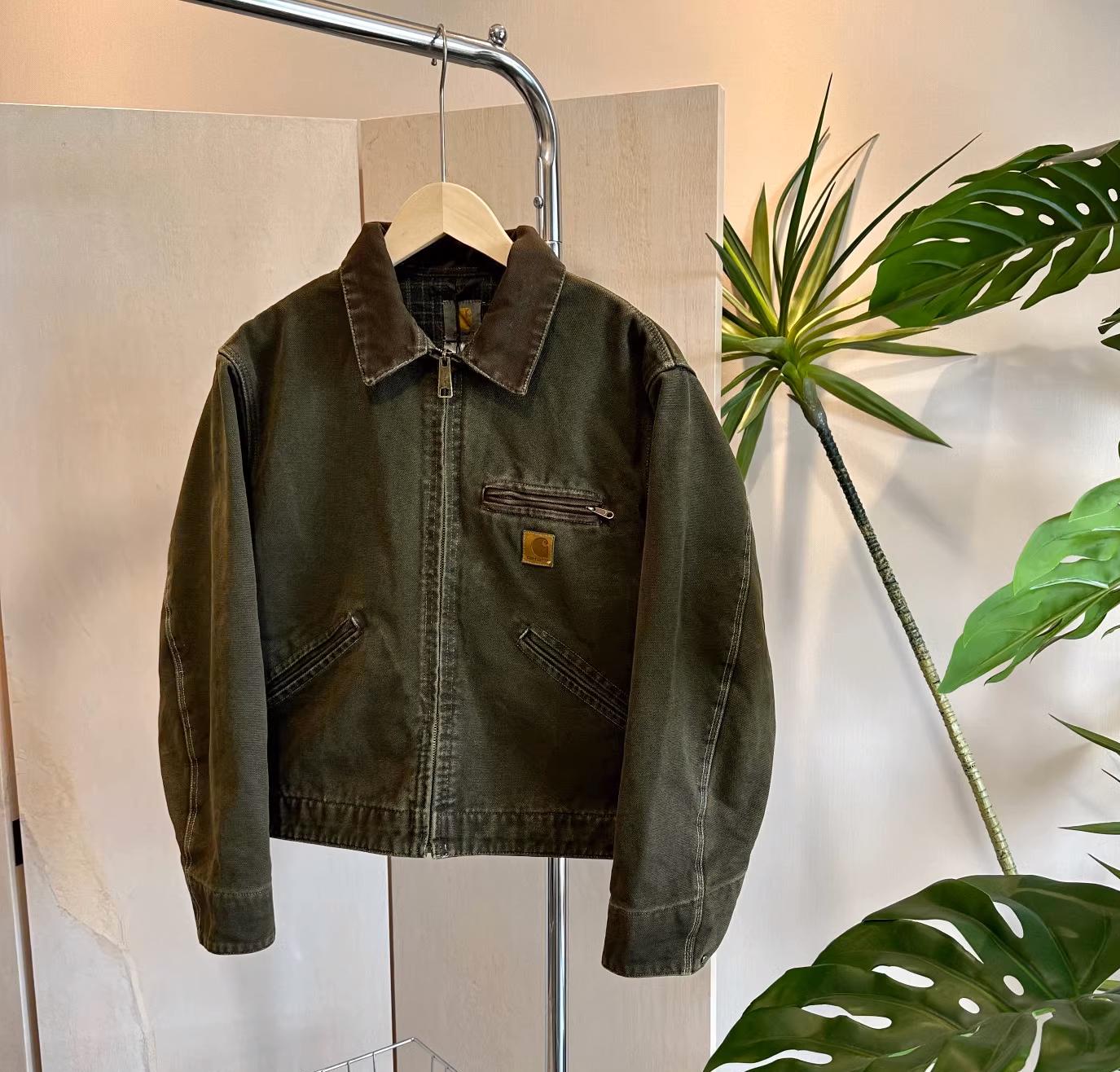 Vintage Carhartt Detroit Blanket Lined Jacket J97 MOSS GREEN Etsy Canada