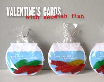 Printable Valentine's Cards - Swedish Fish Bowls