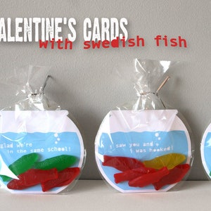 Printable Valentine's Cards Swedish Fish Bowls image 1