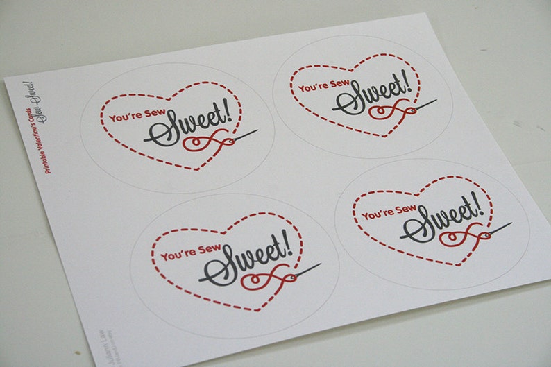 Printable Valentine's Cards You're Sew Sweet - Etsy