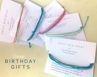 YW Birthday Gift, Birthday Bracelet, Birthday Card and Gift for YW Class, LDS