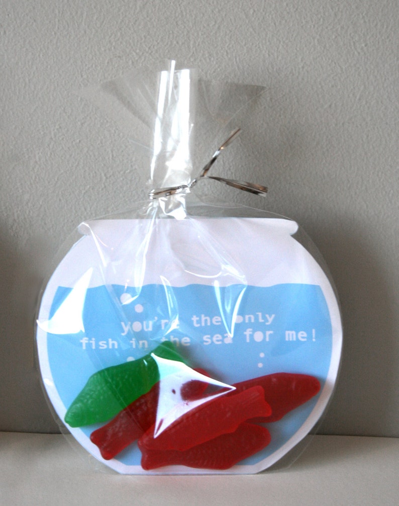 Printable Valentine's Cards Swedish Fish Bowls - Etsy