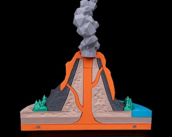 Explore Earth's Fury: Our 3D-Printed Volcano Model!