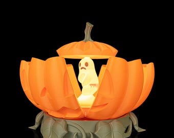The Peek-a-Boo Pumpkin Lamp: Glowing Ghost Surprise!