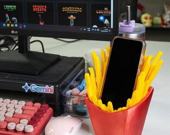 French Fry Phone Holder: 3D Printed Desk Organizer