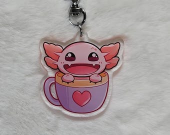 Axolotl Acrylic Keychain Adorably Goofy Design