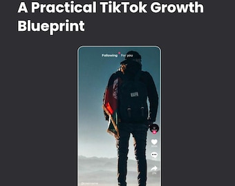 Könnte beinhalten: Dunkler Hintergrund mit dem TikTok-Logo und dem Text „Zero to 2 Million Followers: A Practical TikTok Growth Blueprint“. Eine Person steht vor einer TikTok-Oberfläche und hält eine Flagge.