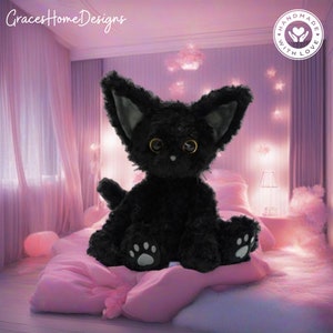 Black cat plush toy australia deals