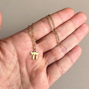 Dainty Gold Chai Necklace For Jewish Teen Mini Hai Necklace Chai Pendant Small Chai Charm Jewish Symbol Pendant Delicate Hai Bat Mitzvah